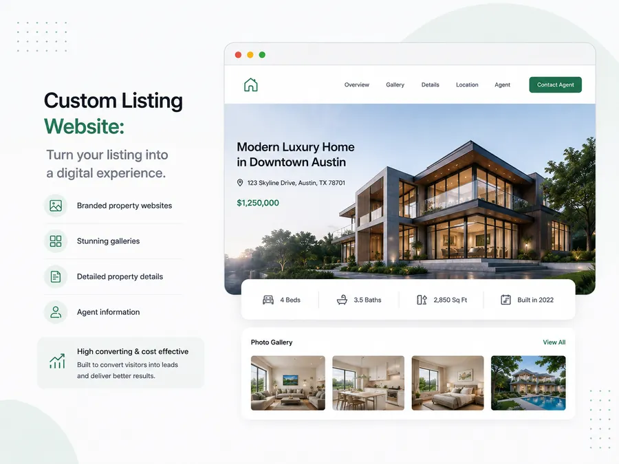A premium single-property listing website
