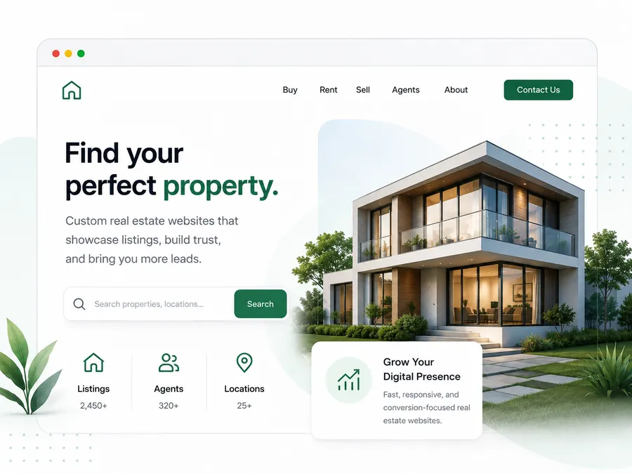 A polished real estate brokerage website
